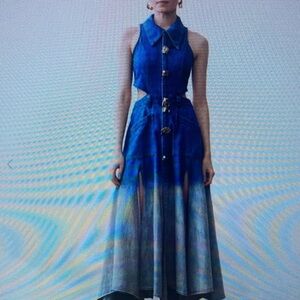 Blue Denim Sleeveless Dress